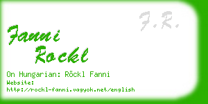 fanni rockl business card