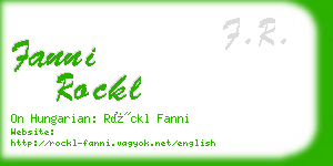 fanni rockl business card